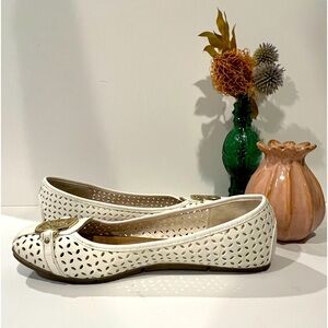 Christian Siriano Women’s Ballet Flats Size 8 White Mesh Leather Balletcore